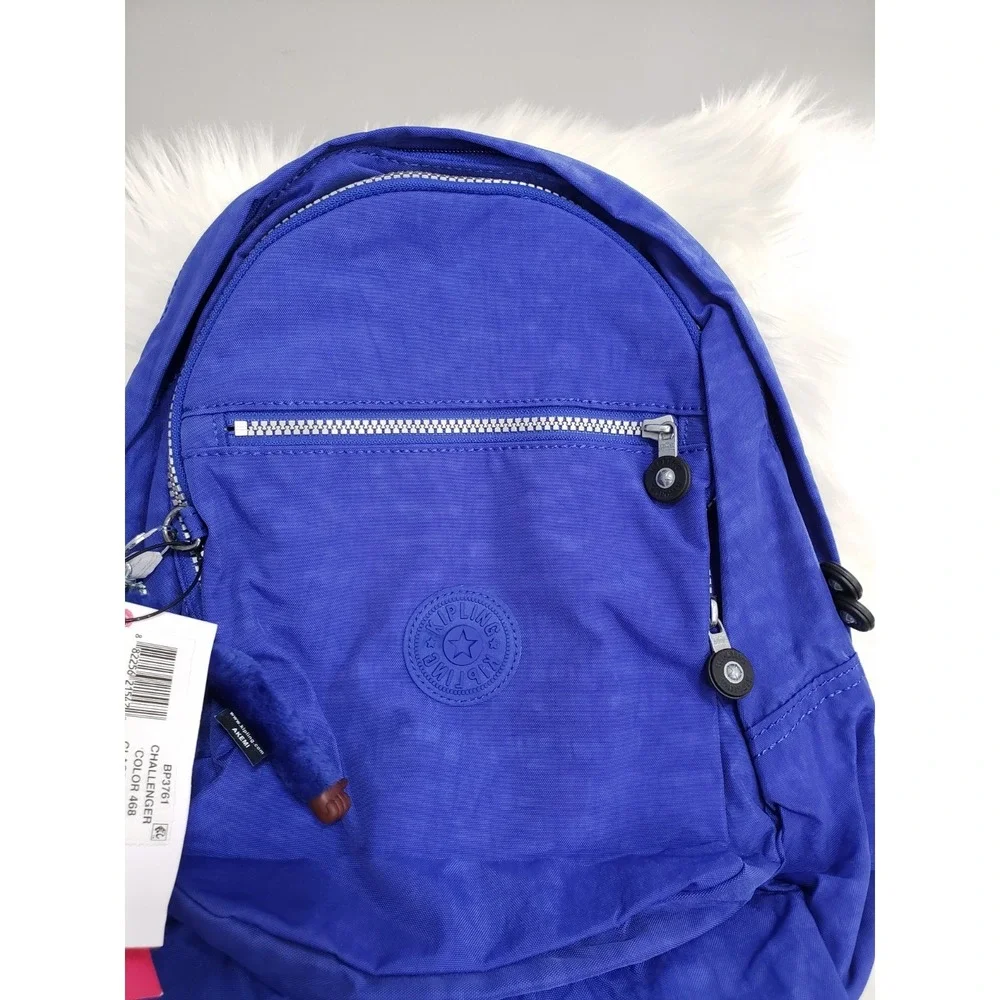 NEW‎ KIPLING Nylon Challenger School Backpack GLASS BOTTOM BLUE BOY GIRL SCHOOL